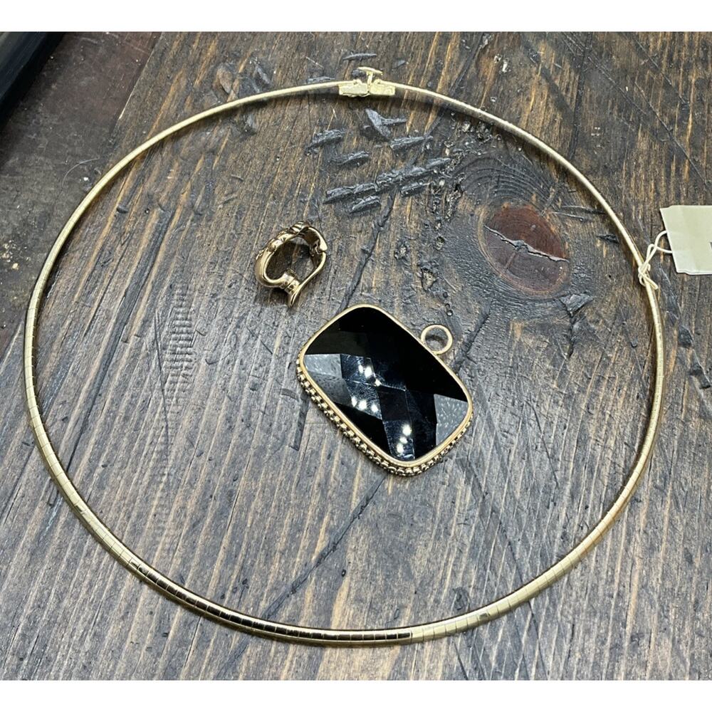 Barse Ophelia Omega Enhancer Necklace- Black Onyx- Bronze- NWT - Picture 2 of 7